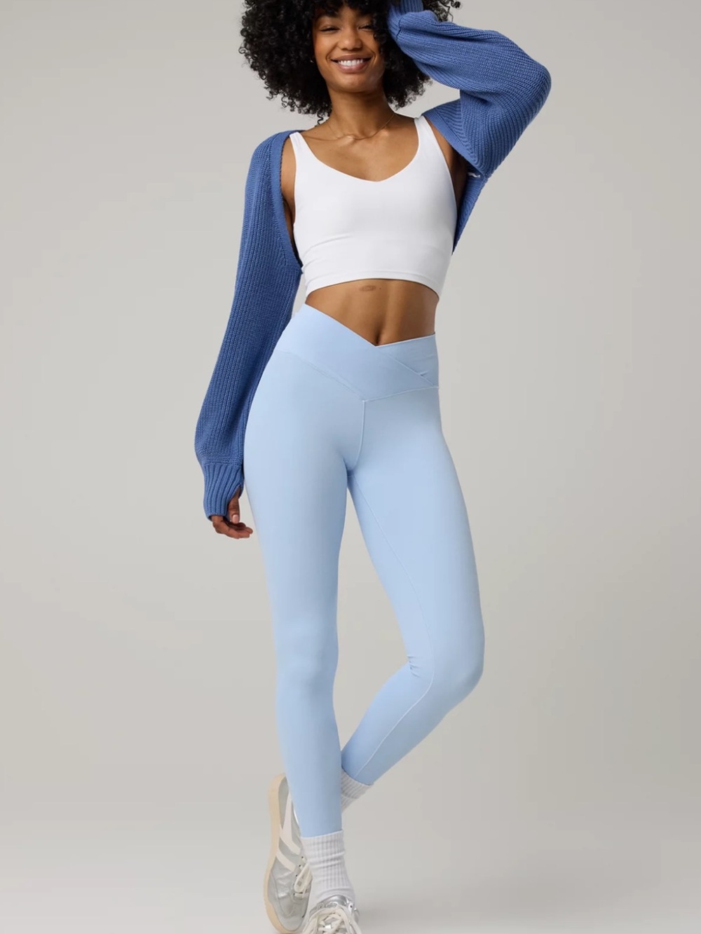 OFFLINE By Aerie Real Me High Waisted Crossover Leggings light blue size small